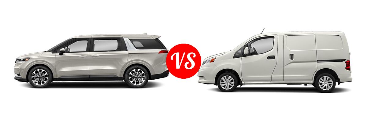 2022 Kia Cadenza Minivan EX vs. 2019 Nissan NV200 Minivan S / SV - Side Comparison