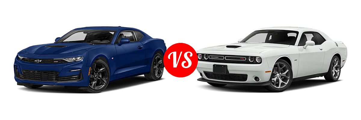 2022 Chevrolet Camaro Coupe 1SS / 2SS vs. 2022 Dodge Challenger Coupe GT / R/T - Front Left Comparison