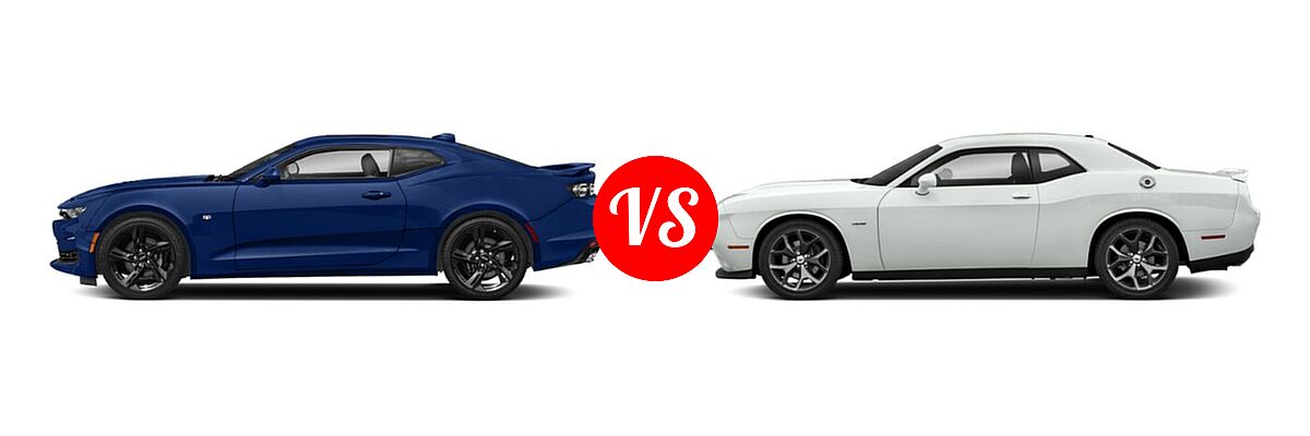 2022 Chevrolet Camaro Coupe 1SS / 2SS vs. 2022 Dodge Challenger Coupe GT / R/T - Side Comparison