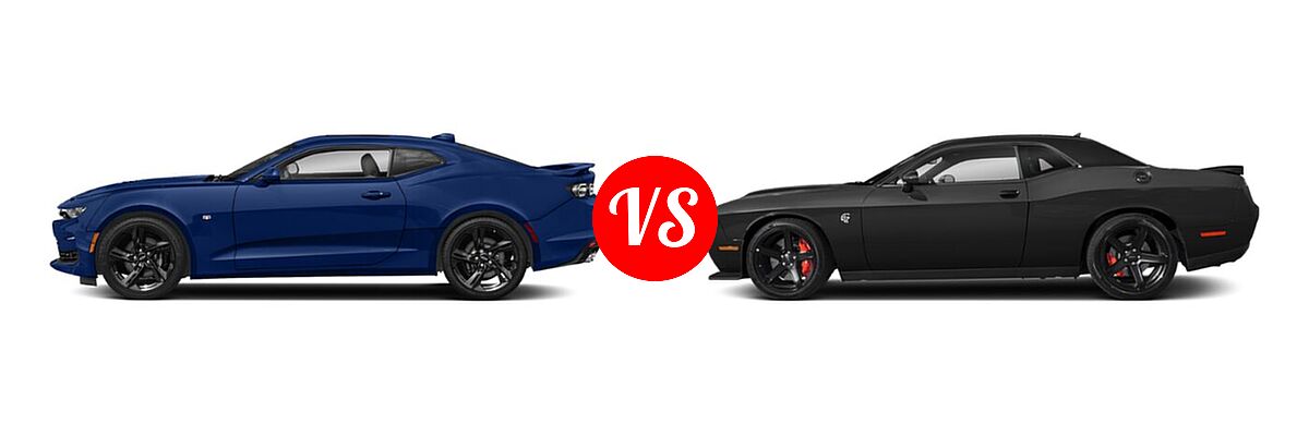 2022 Chevrolet Camaro Coupe 1SS / 2SS vs. 2022 Dodge Challenger Coupe R/T Scat Pack - Side Comparison