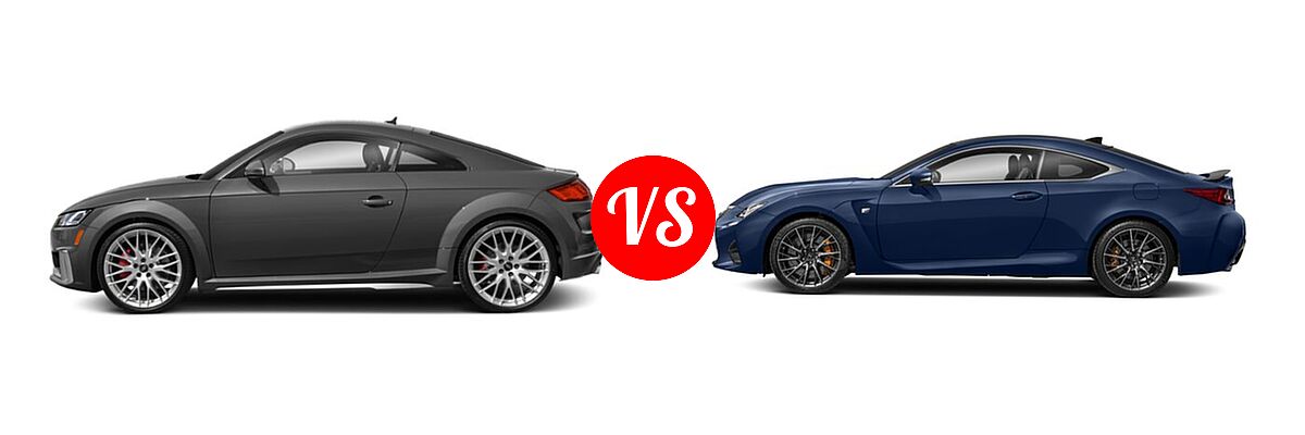 2022 Audi TTS Coupe 2.0 TFSI quattro vs. 2018 Lexus RC F Coupe RWD - Side Comparison