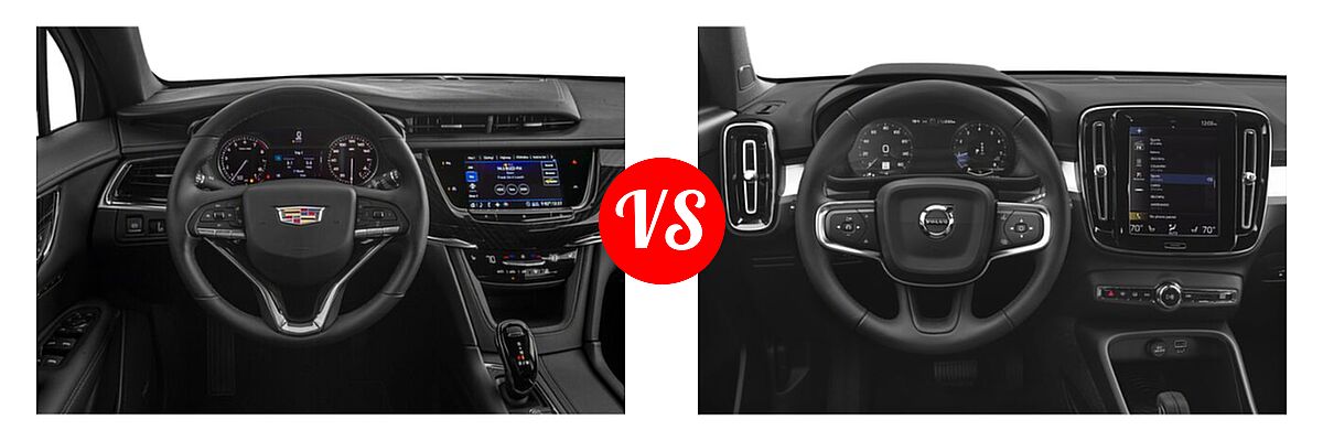 2022 Cadillac XT6 SUV Premium Luxury vs. 2019 Volvo XC40 SUV Momentum / R-Design - Dashboard Comparison