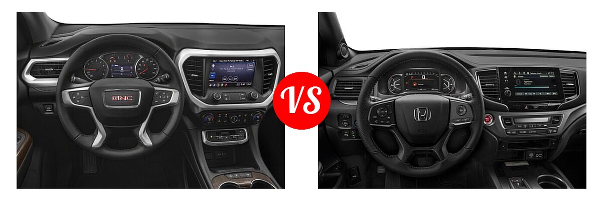 2022 GMC Acadia SUV AT4 / SLE / SLT vs. 2022 Honda Passport SUV EX-L - Dashboard Comparison