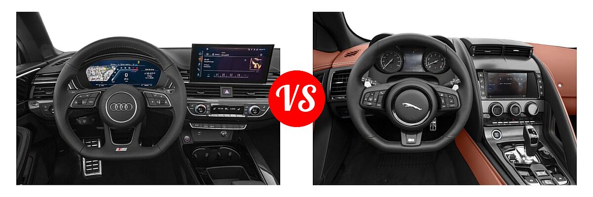 2022 Audi S5 Convertible Premium / Premium Plus / Prestige vs. 2018 Jaguar F-TYPE Convertible 400 Sport / R-Dynamic - Dashboard Comparison