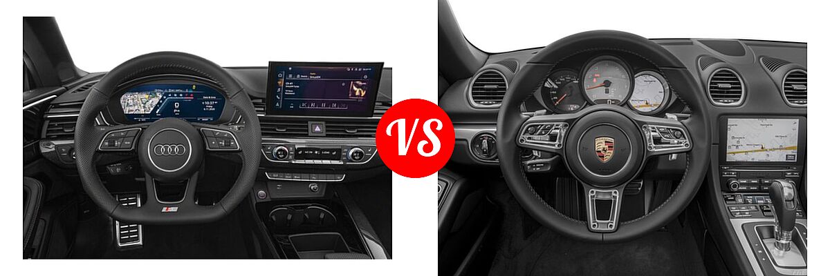 2022 Audi S5 Convertible Premium / Premium Plus / Prestige vs. 2018 Porsche 718 Boxster Convertible S - Dashboard Comparison