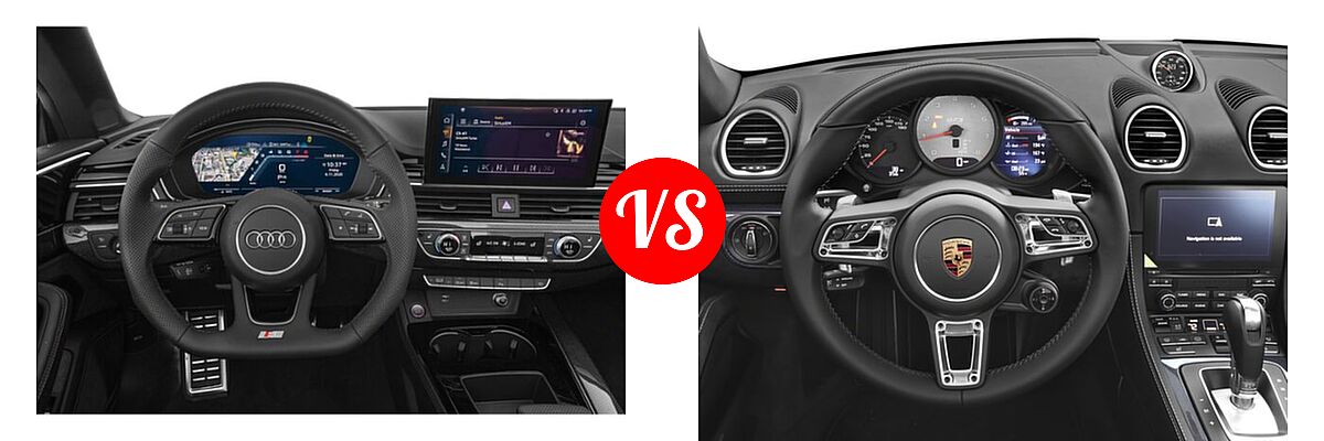 2022 Audi S5 Convertible Premium / Premium Plus / Prestige vs. 2018 Porsche 718 Boxster Convertible GTS - Dashboard Comparison