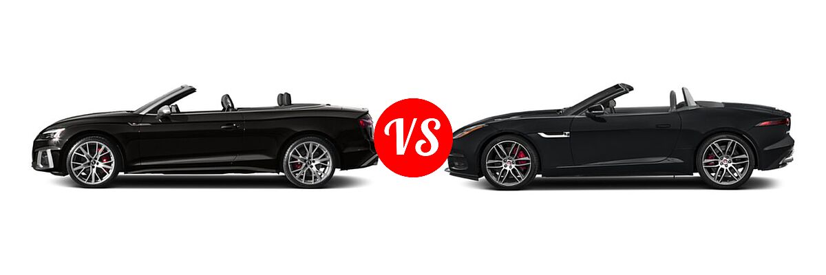 2022 Audi S5 Convertible Premium / Premium Plus / Prestige vs. 2018 Jaguar F-TYPE Convertible 400 Sport / R-Dynamic - Side Comparison