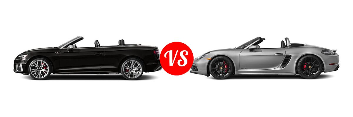 2022 Audi S5 Convertible Premium / Premium Plus / Prestige vs. 2018 Porsche 718 Boxster Convertible GTS - Side Comparison
