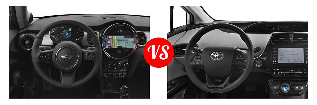 2022 MINI Hardtop 2 Door Hatchback Cooper / Cooper S / Oxford Edition vs. 2022 Toyota Prius Hatchback Hybrid LE / XLE - Dashboard Comparison