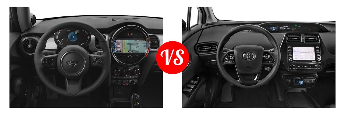 2022 MINI Hardtop 2 Door Hatchback Cooper / Cooper S / Oxford Edition vs. 2022 Toyota Prius Hatchback Hybrid Limited / Nightshade - Dashboard Comparison