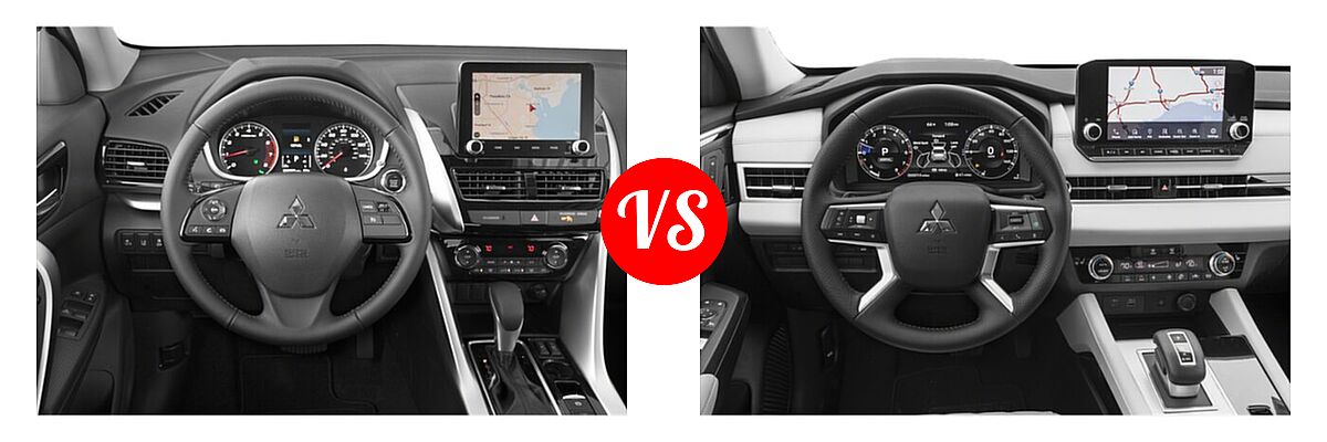 2022 Mitsubishi Eclipse Cross SUV SE vs. 2022 Mitsubishi Outlander SUV SEL / SEL Launch Edition - Dashboard Comparison