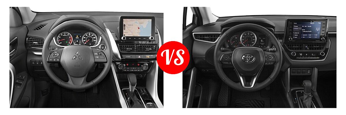 2022 Mitsubishi Eclipse Cross SUV SE vs. 2022 Toyota Corolla Cross SUV LE - Dashboard Comparison