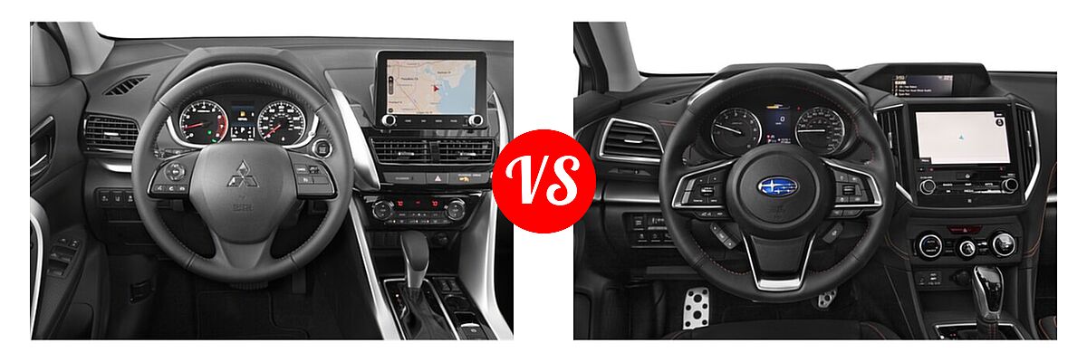 2022 Mitsubishi Eclipse Cross SUV SE vs. 2022 Subaru Crosstrek SUV Limited - Dashboard Comparison