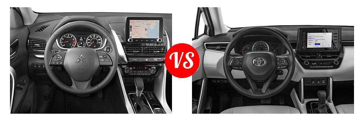 2022 Mitsubishi Eclipse Cross SUV SE vs. 2022 Toyota Corolla Cross SUV L / XLE - Dashboard Comparison