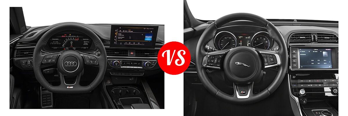 2022 Audi S4 Sedan Premium / Premium Plus / Prestige vs. 2018 Jaguar XE Sedan S - Dashboard Comparison