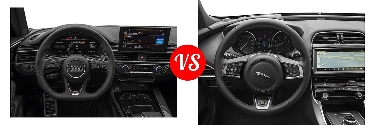 2022 Audi S4 Sedan Premium / Premium Plus / Prestige vs. 2018 Jaguar XE Sedan 25t R-Sport / 30t R-Sport / 35t R-Sport - Dashboard Comparison