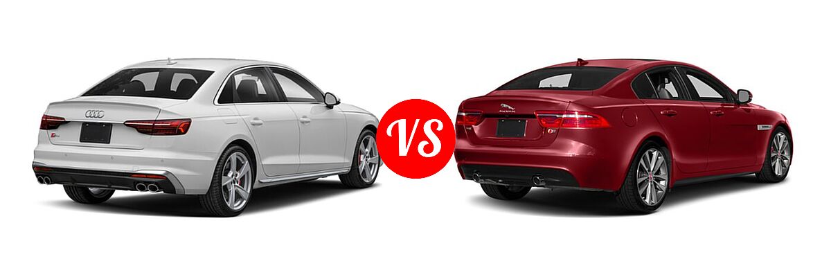 2022 Audi S4 Sedan Premium / Premium Plus / Prestige vs. 2018 Jaguar XE Sedan S - Rear Right Comparison