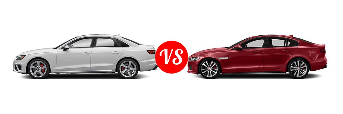 2022 Audi S4 Sedan Premium / Premium Plus / Prestige vs. 2018 Jaguar XE Sedan S - Side Comparison