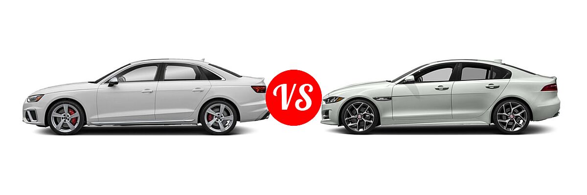 2022 Audi S4 Sedan Premium / Premium Plus / Prestige vs. 2018 Jaguar XE Sedan 25t R-Sport / 30t R-Sport / 35t R-Sport - Side Comparison