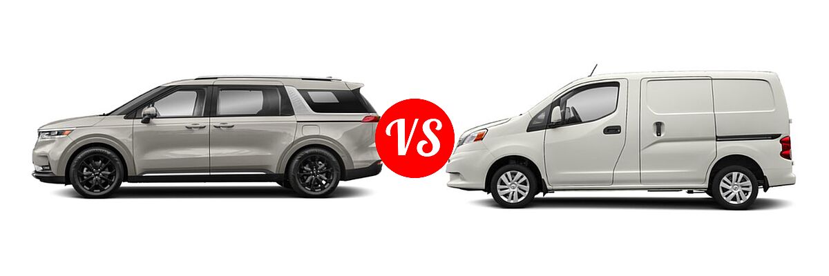 2022 Kia Cadenza Minivan SX vs. 2019 Nissan NV200 Minivan S / SV - Side Comparison
