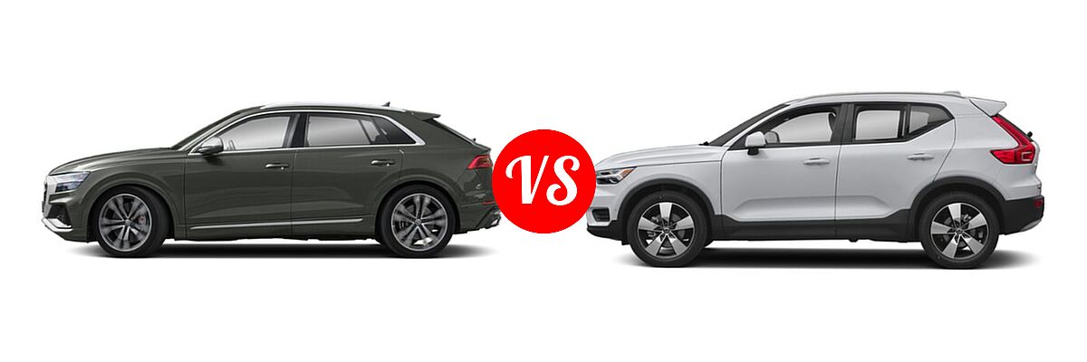 2022 Audi SQ8 SUV Premium Plus / Prestige vs. 2019 Volvo XC40 SUV Momentum / R-Design - Side Comparison