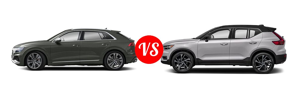2022 Audi SQ8 SUV Premium Plus / Prestige vs. 2019 Volvo XC40 SUV R-Design - Side Comparison