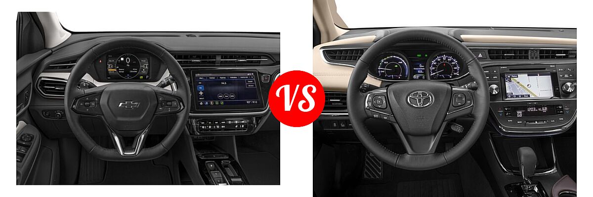 2022 Chevrolet Bolt EUV SUV Electric Premier vs. 2018 Toyota Avalon Hybrid Sedan Hybrid XLE Plus / Hybrid XLE Premium - Dashboard Comparison