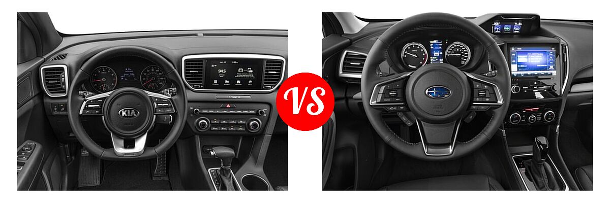2022 Kia Sportage SUV Nightfall vs. 2022 Subaru Forester SUV Limited - Dashboard Comparison