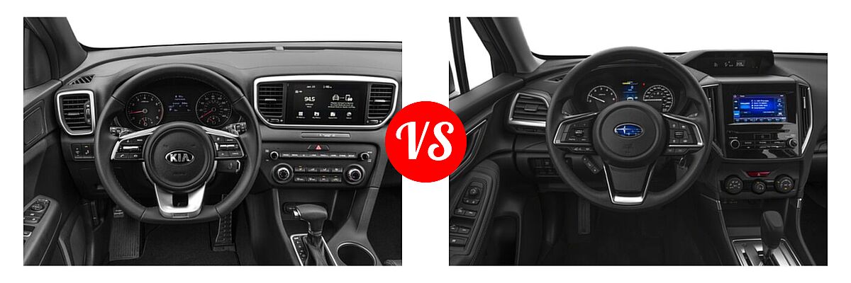 2022 Kia Sportage SUV Nightfall vs. 2022 Subaru Forester SUV CVT - Dashboard Comparison