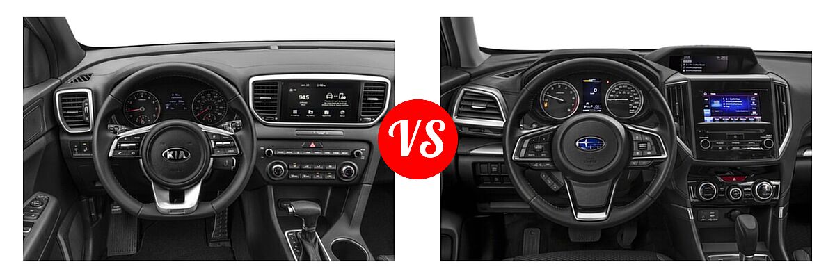 2022 Kia Sportage SUV Nightfall vs. 2022 Subaru Forester SUV Premium - Dashboard Comparison