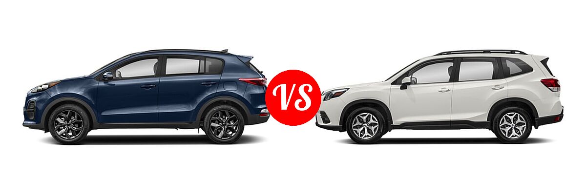 2022 Kia Sportage SUV Nightfall vs. 2022 Subaru Forester SUV Premium - Side Comparison
