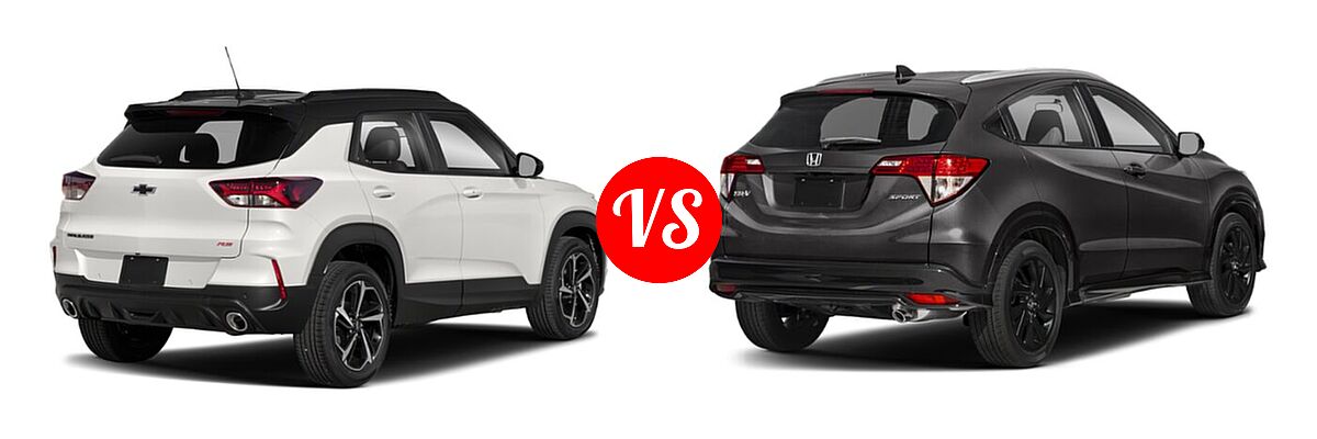 2022 Chevrolet Trailblazer SUV RS vs. 2022 Honda HR-V SUV Sport - Rear Right Comparison