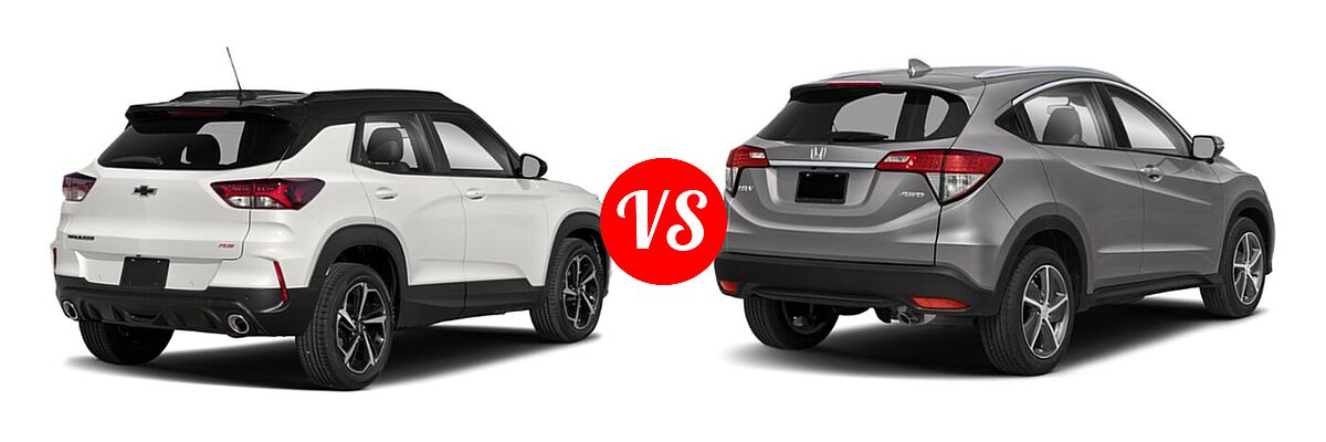 2022 Chevrolet Trailblazer SUV RS vs. 2022 Honda HR-V SUV EX - Rear Right Comparison