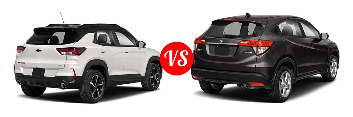 2022 Chevrolet Trailblazer SUV RS vs. 2022 Honda HR-V SUV EX - Rear Right Comparison