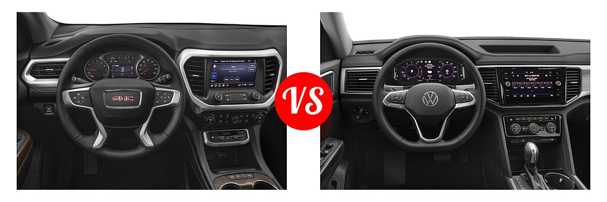 2022 GMC Acadia SUV Denali vs. 2022 Volkswagen Atlas SUV 2.0T SEL / 3.6L V6 SEL - Dashboard Comparison