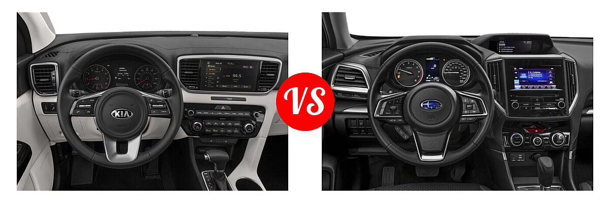 2022 Kia Sportage SUV EX vs. 2022 Subaru Forester SUV Premium - Dashboard Comparison