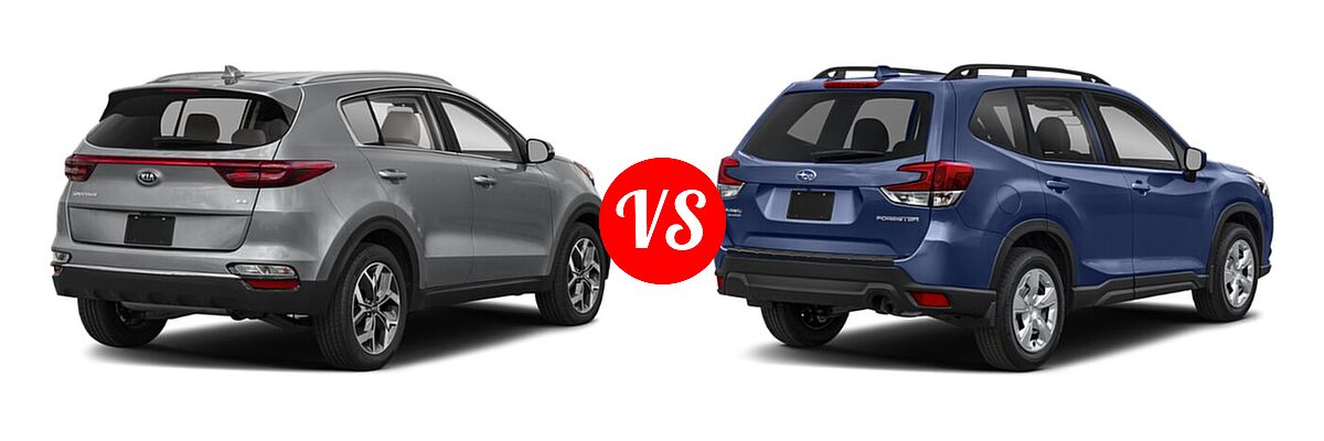 2022 Kia Sportage SUV EX vs. 2022 Subaru Forester SUV CVT - Rear Right Comparison
