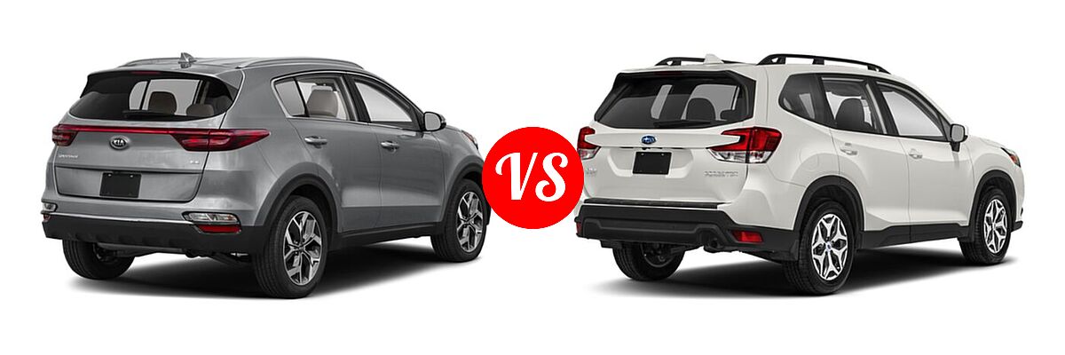2022 Kia Sportage SUV EX vs. 2022 Subaru Forester SUV Premium - Rear Right Comparison