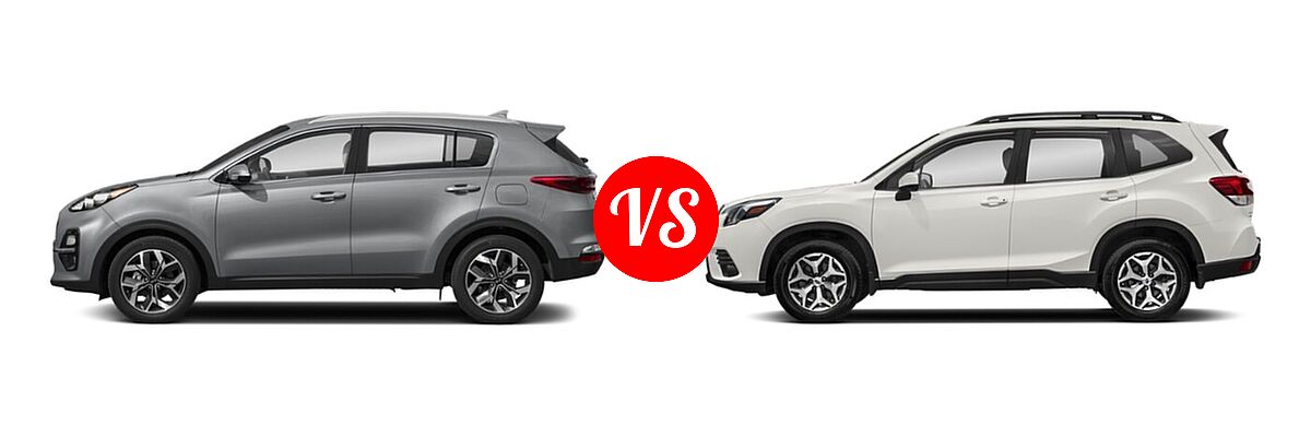 2022 Kia Sportage SUV EX vs. 2022 Subaru Forester SUV Premium - Side Comparison