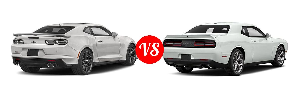 2022 Chevrolet Camaro Coupe ZL1 vs. 2022 Dodge Challenger Coupe GT / R/T - Rear Right Comparison