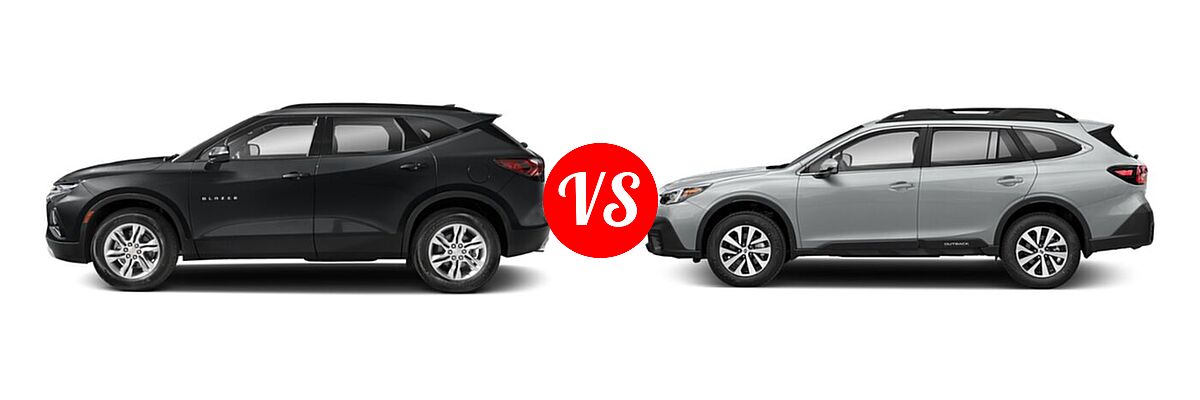 2022 Chevrolet Blazer SUV LT / Premier / RS vs. 2022 Subaru Outback SUV CVT - Side Comparison