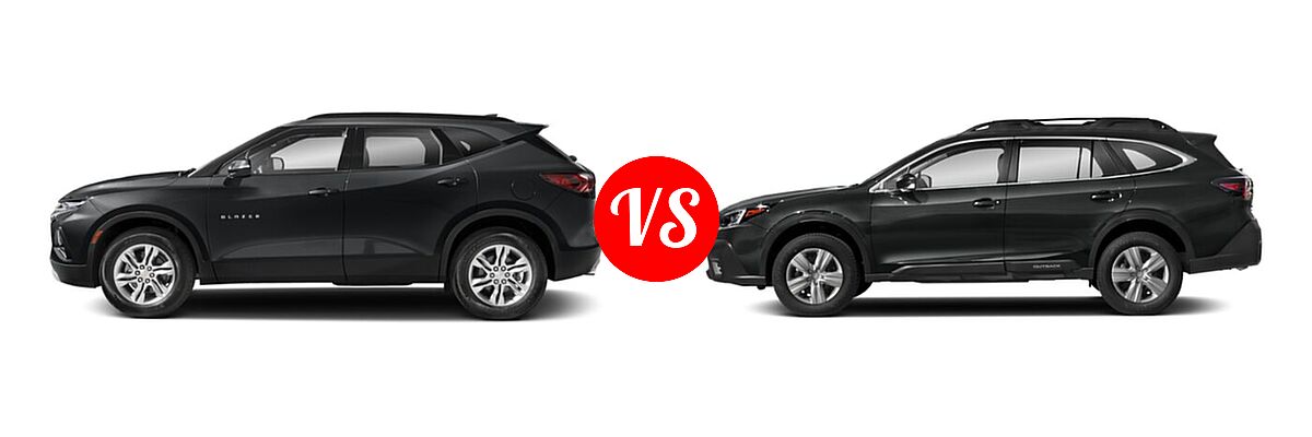 2022 Chevrolet Blazer SUV LT / Premier / RS vs. 2022 Subaru Outback SUV Limited XT - Side Comparison