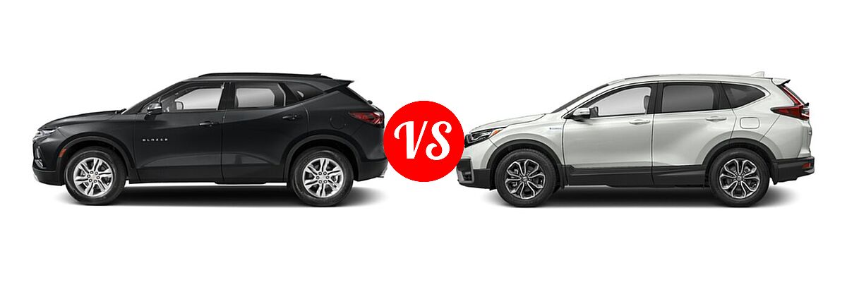 2022 Chevrolet Blazer SUV LT / Premier / RS vs. 2022 Honda CR-V SUV Hybrid EX-L - Side Comparison