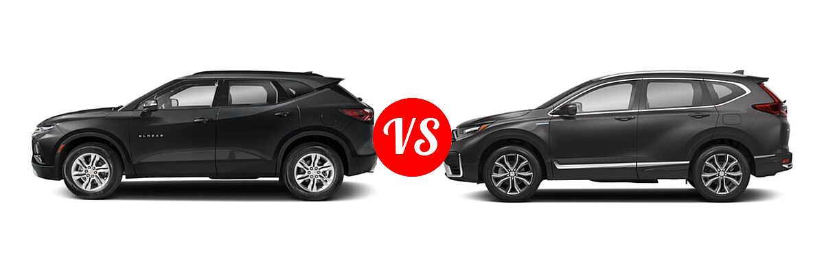2022 Chevrolet Blazer SUV LT / Premier / RS vs. 2022 Honda CR-V SUV Hybrid Touring - Side Comparison