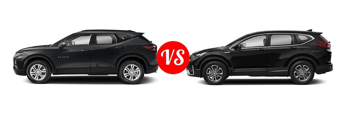 2022 Chevrolet Blazer SUV LT / Premier / RS vs. 2022 Honda CR-V SUV Hybrid EX - Side Comparison