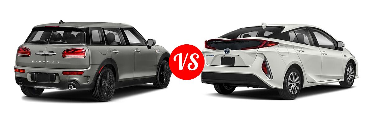 2022 MINI Clubman Hatchback Cooper S vs. 2022 Toyota Prius Prime Hatchback PHEV LE / XLE - Rear Right Comparison