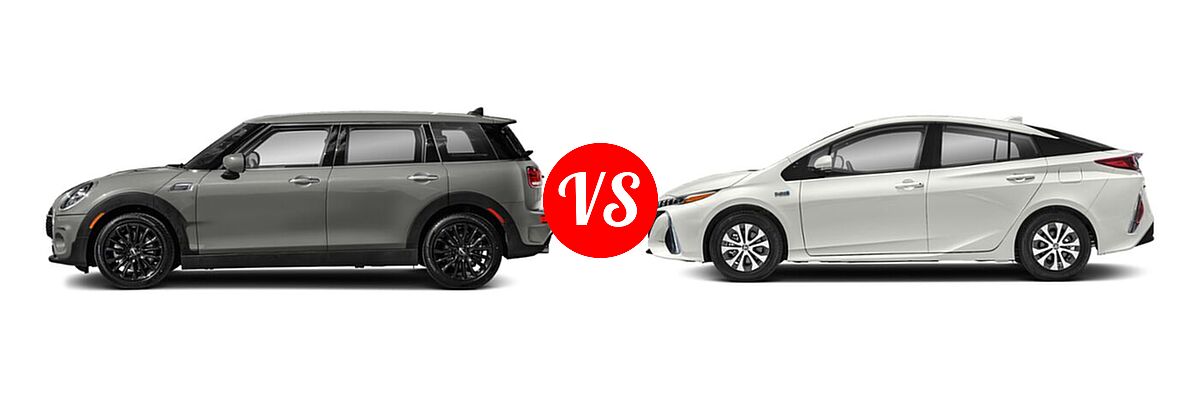 2022 MINI Clubman Hatchback Cooper S vs. 2022 Toyota Prius Prime Hatchback PHEV LE / XLE - Side Comparison