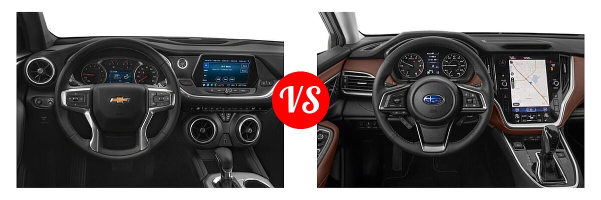 2022 Chevrolet Blazer SUV LT / Premier / RS vs. 2022 Subaru Outback SUV Touring XT - Dashboard Comparison