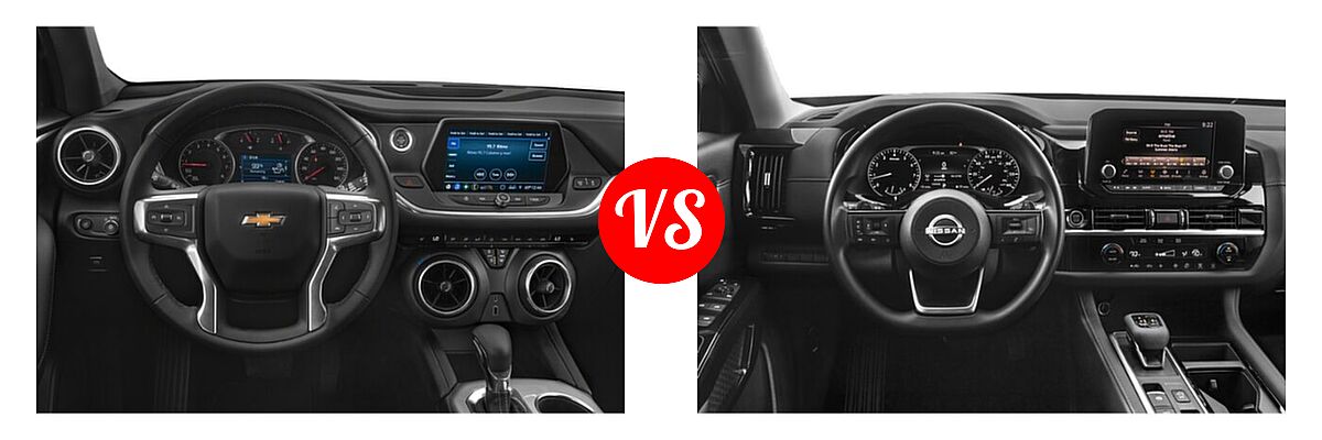 2022 Chevrolet Blazer SUV LT / Premier / RS vs. 2022 Nissan Pathfinder SUV S - Dashboard Comparison