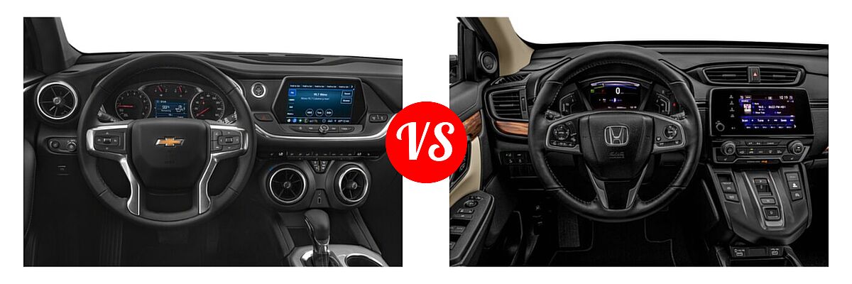 2022 Chevrolet Blazer SUV LT / Premier / RS vs. 2022 Honda CR-V SUV Hybrid EX-L - Dashboard Comparison